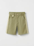 Boys Olive Green Side Stripe Shorts