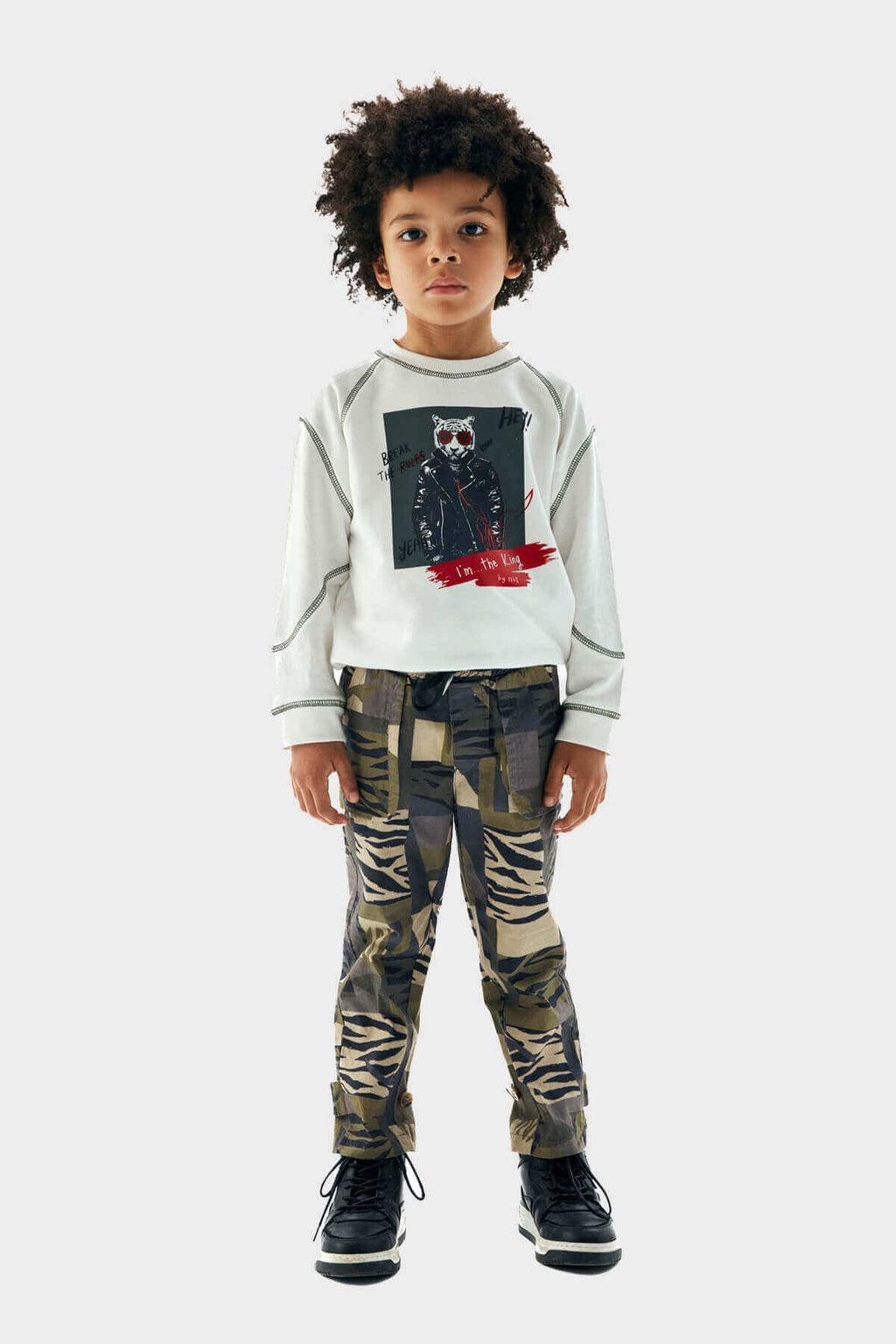 Boys Camo Tiger Print Cargo Pants By B&G