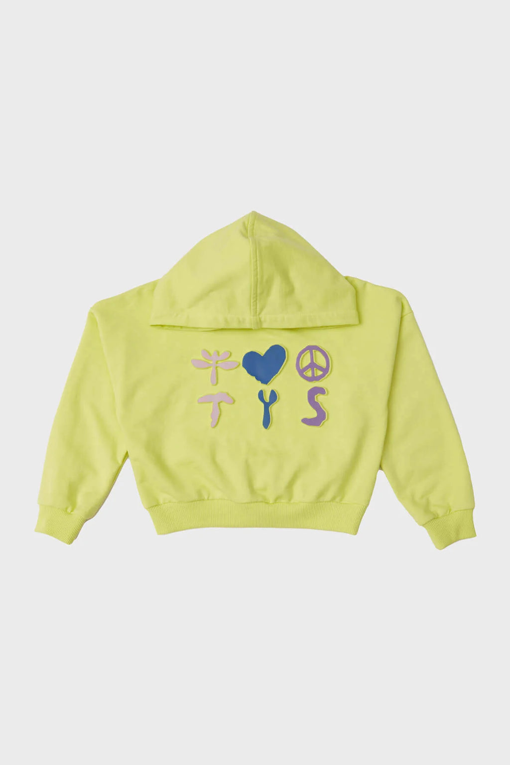 Girls Lime Green TYSS Heart Peace Symbol Hoodie Sweatshirt By B&G