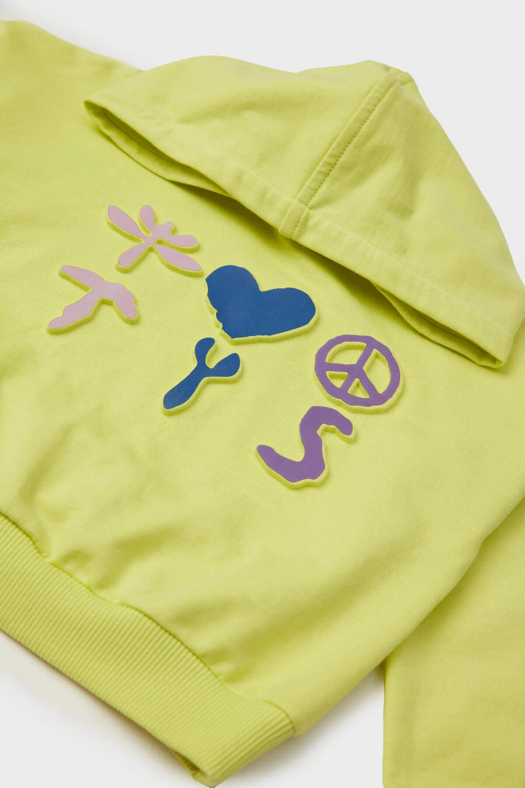 Girls Lime Green TYSS Heart Peace Symbol Hoodie Sweatshirt By B&G