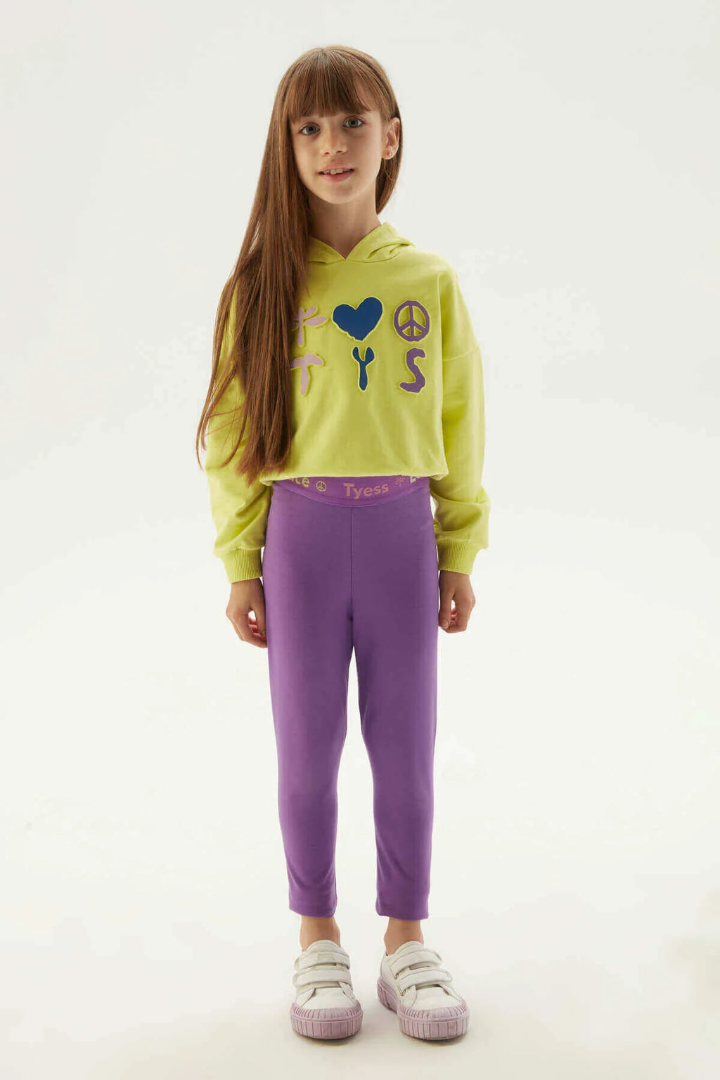 Girls Purple TYESS Logo Waistband Leggings By B&G
