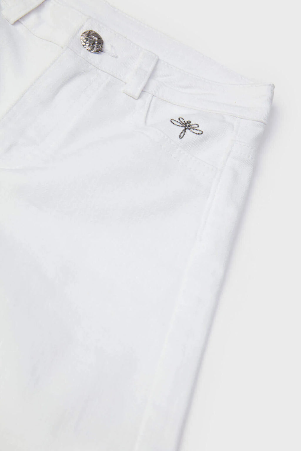 Girls White Wide-Leg Straight Trousers By B&G
