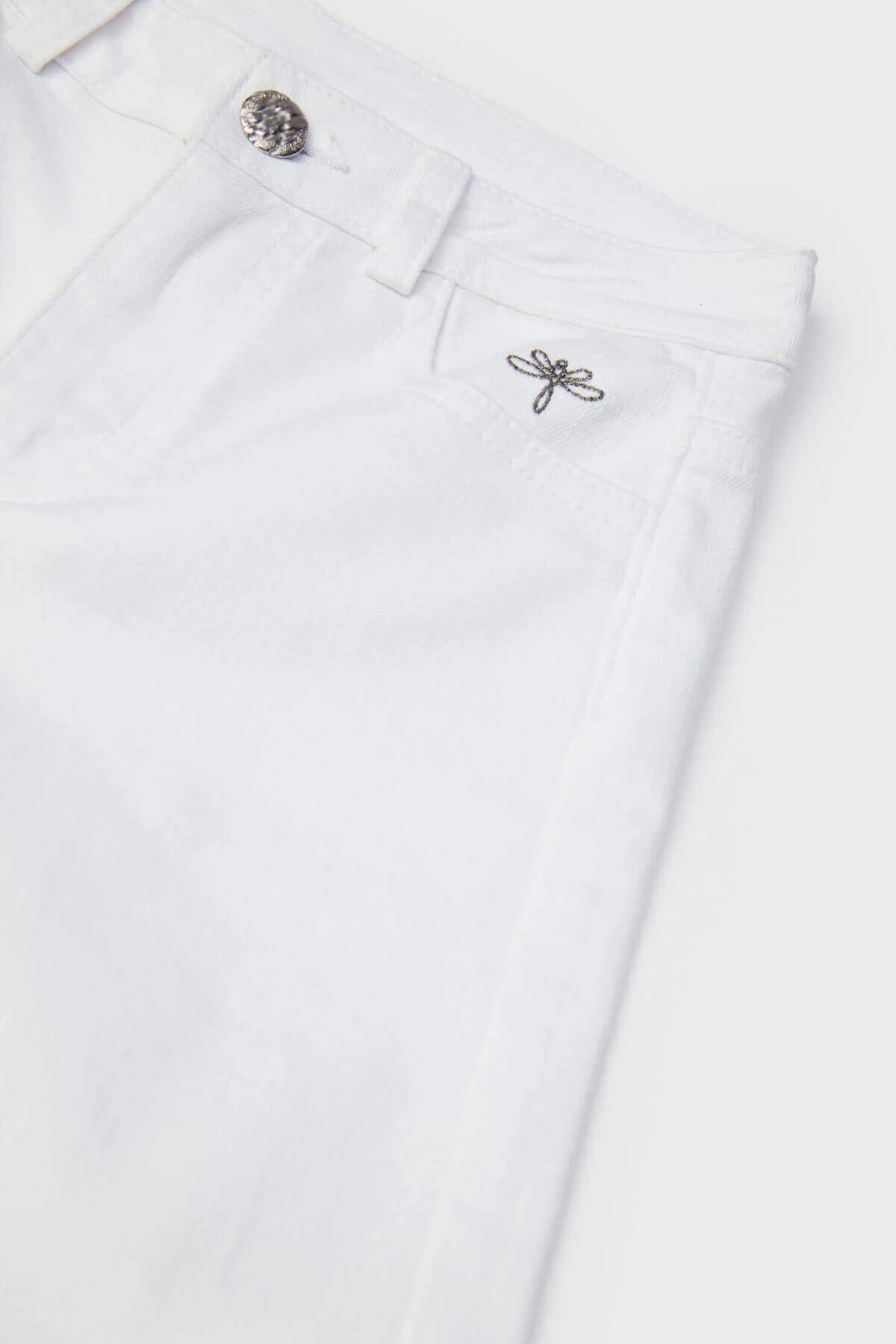 Girls White Wide-Leg Straight Trousers By B&G