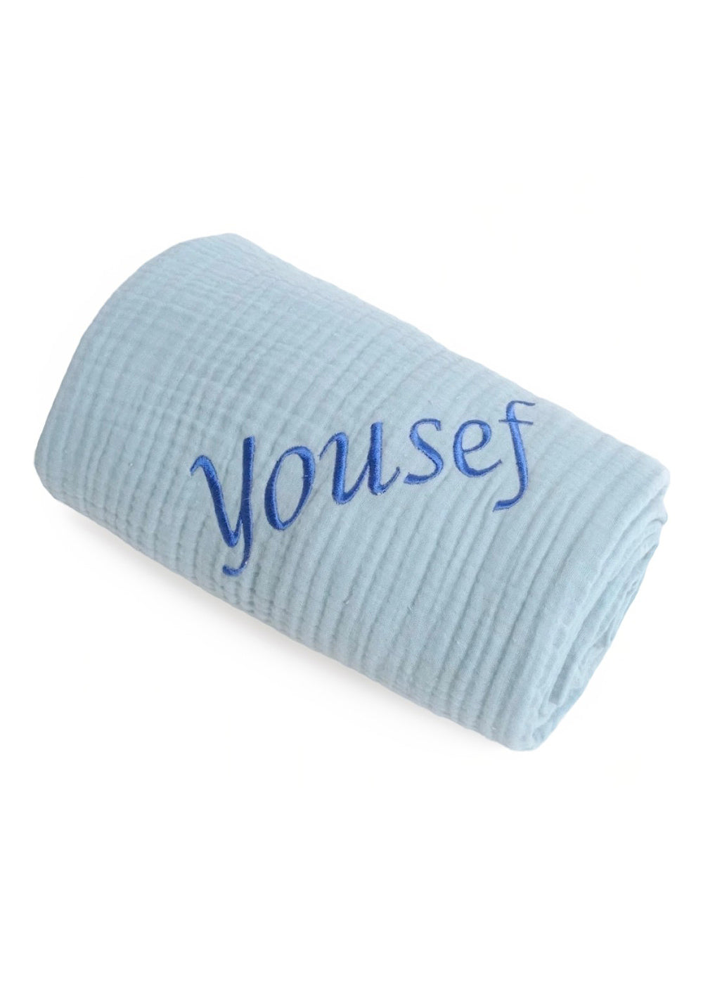 Baby Personalised Name Embroidery Waffle Blanket – Multiple Colours