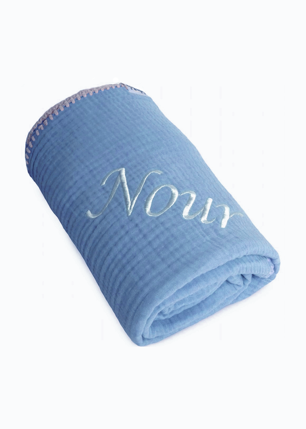 Baby Personalised Name Embroidery Waffle Blanket – Multiple Colours
