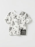 Boys White Tropical Print T-Shirt