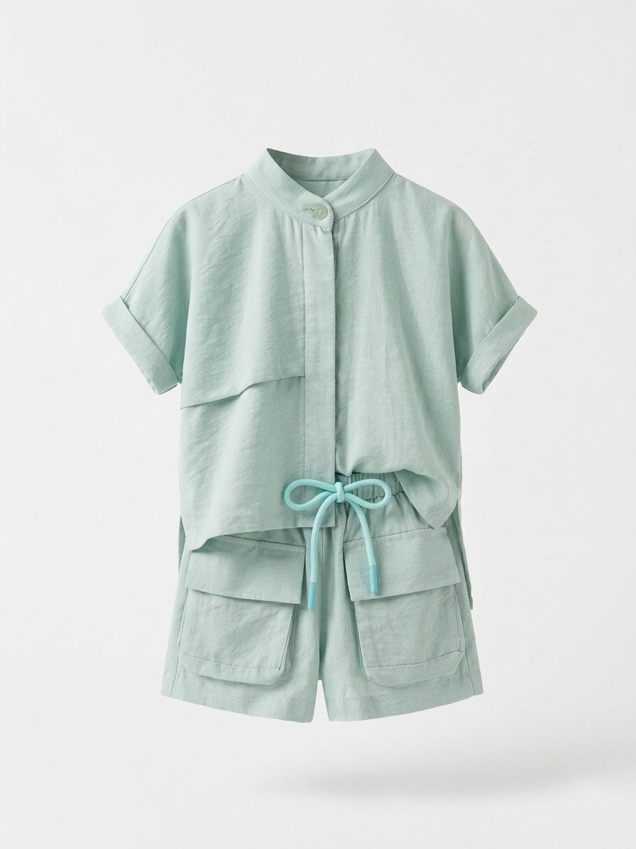 Boys Mint Green Linen Utility Set
