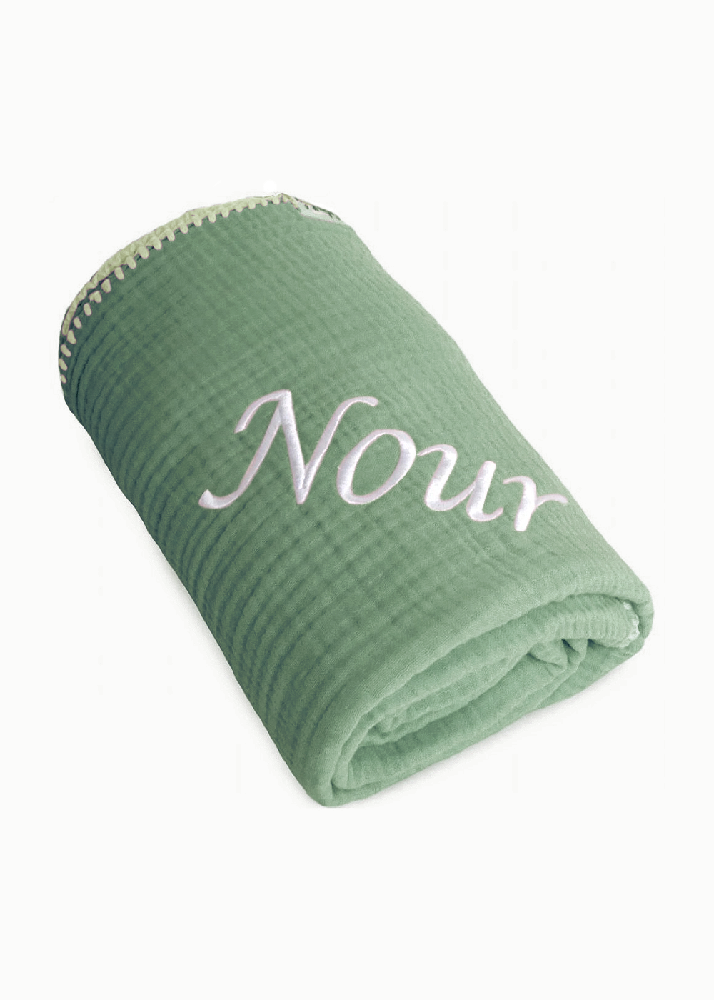 Baby Personalised Name Embroidery Waffle Blanket – Multiple Colours