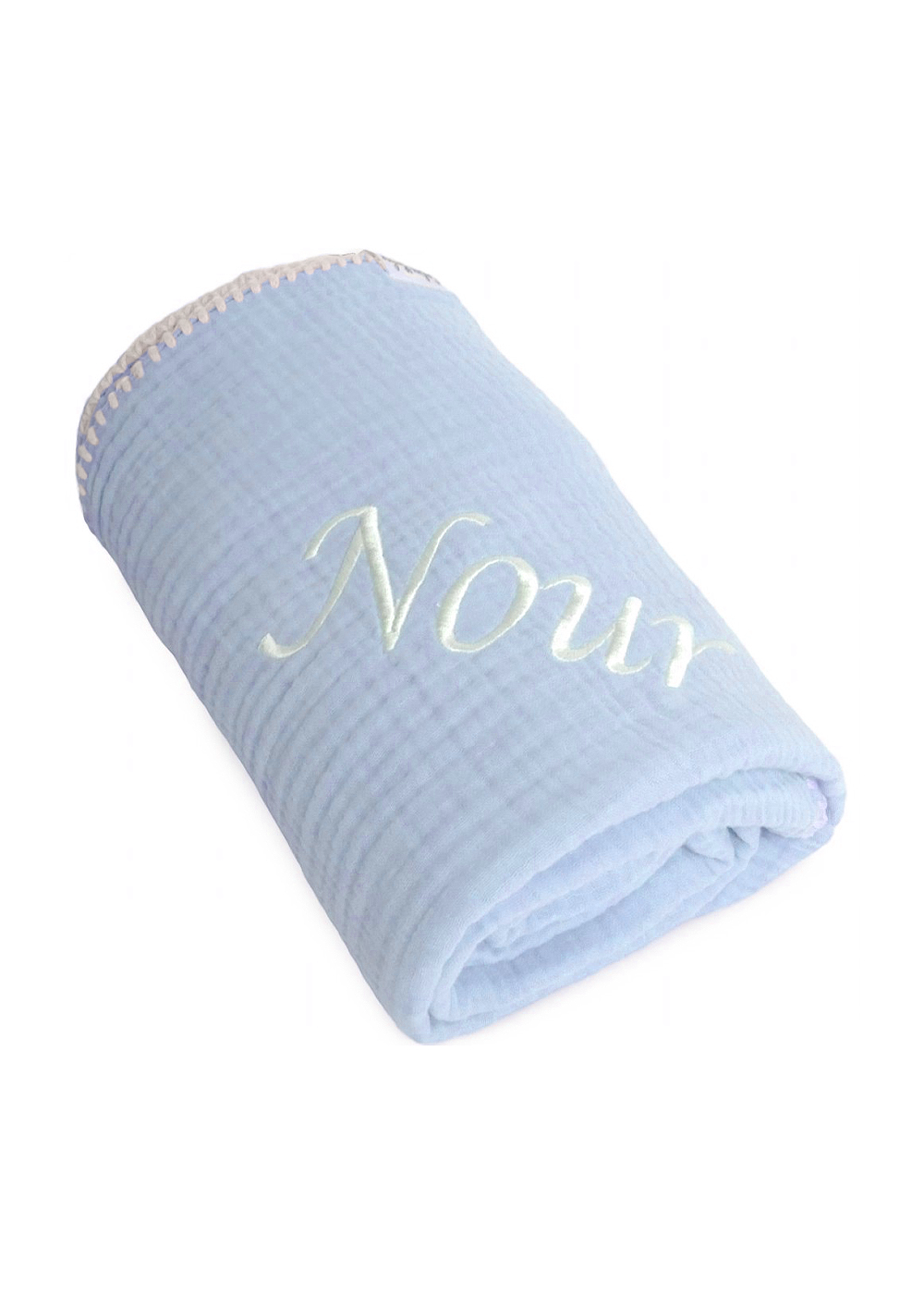 Baby Personalised Name Embroidery Waffle Blanket – Multiple Colours