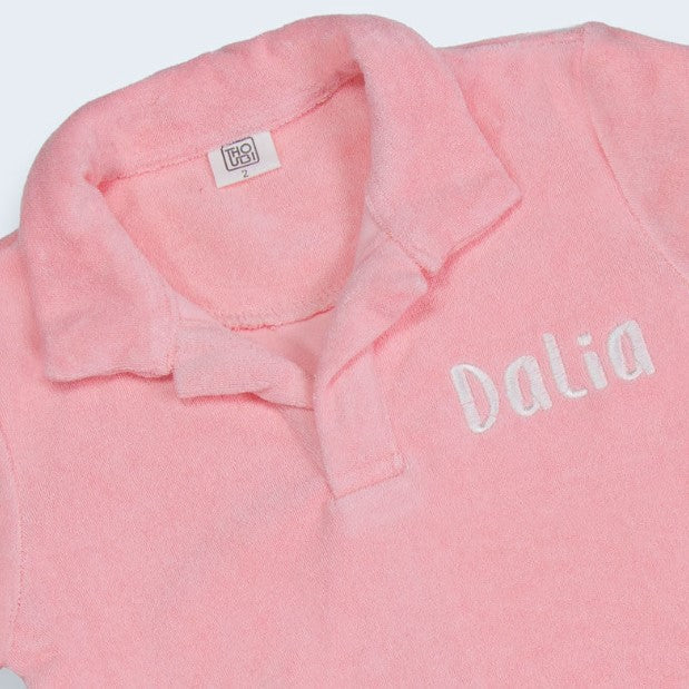Girls Pink Hooded Towel Shirt By THOUBI
