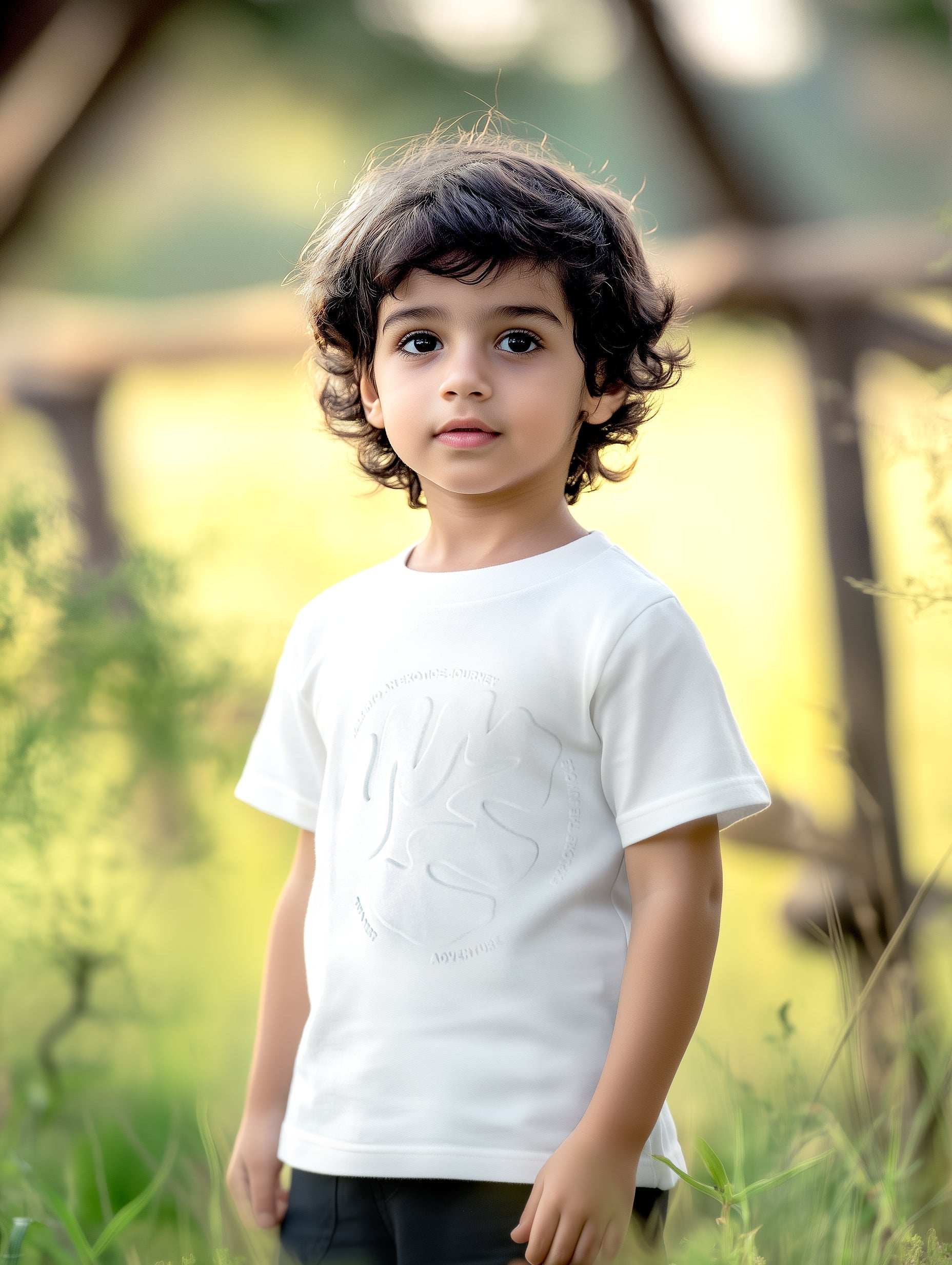 Boys White Graphic T-Shirt
