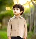 Boys Beige Cotton Shirt