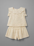 Girls Beige Coordinated Ramadan Top and Skirt Set