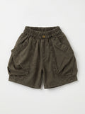 Kids Dark Gray Casual Elastic-Waist Pull-On Shorts