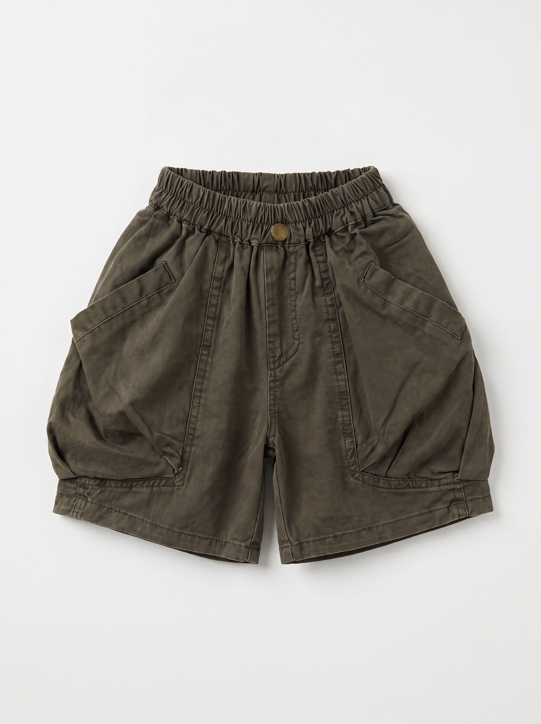 Kids Dark Gray Casual Elastic-Waist Pull-On Shorts