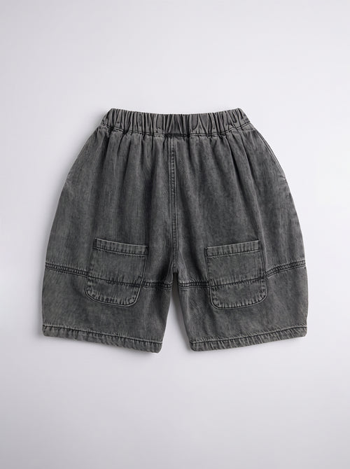 Boys Black Denim Casual Pull-On Pants