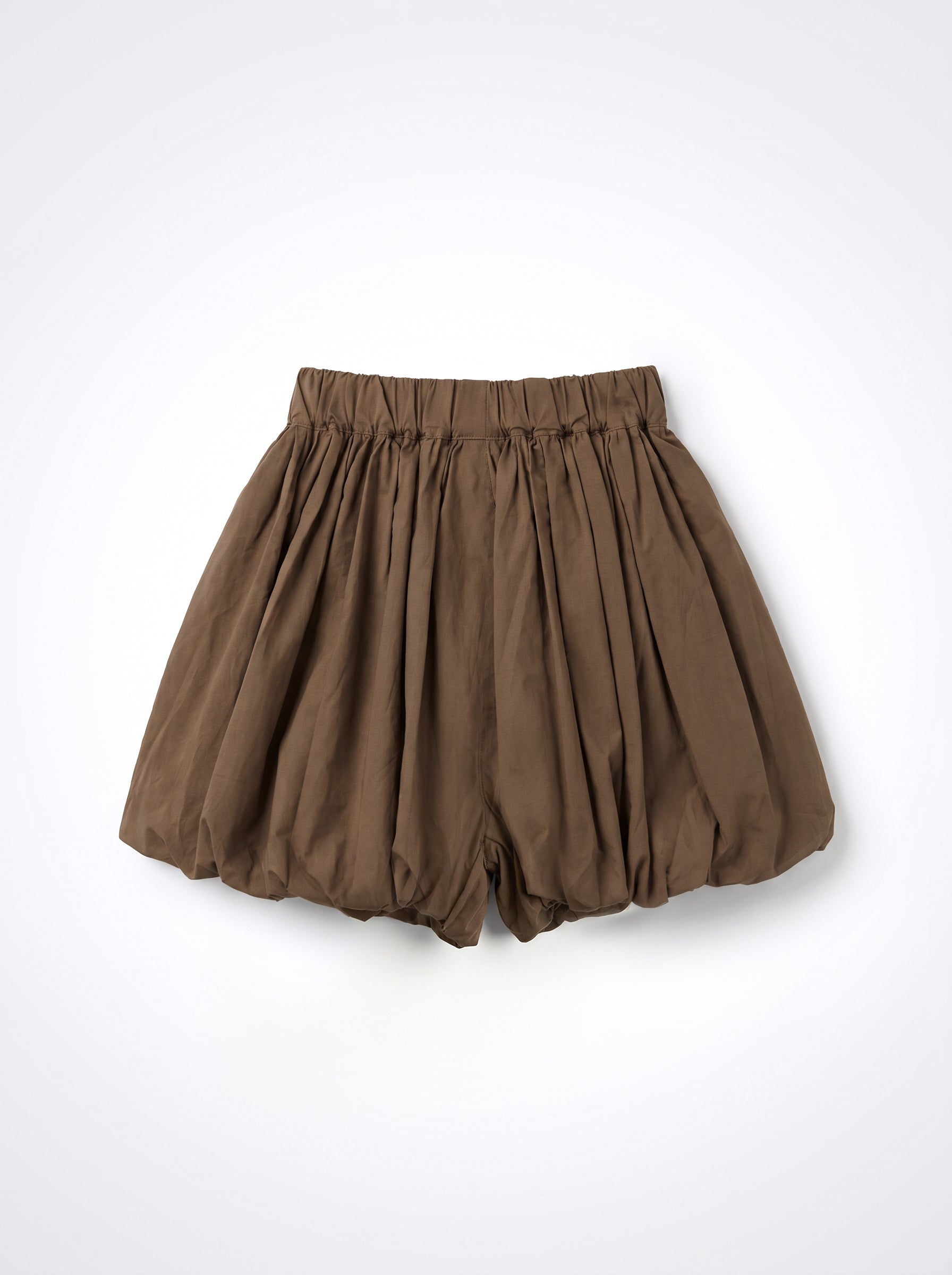 Girls Coffee Brown Casual Elastic-Waist Pull-On Shorts