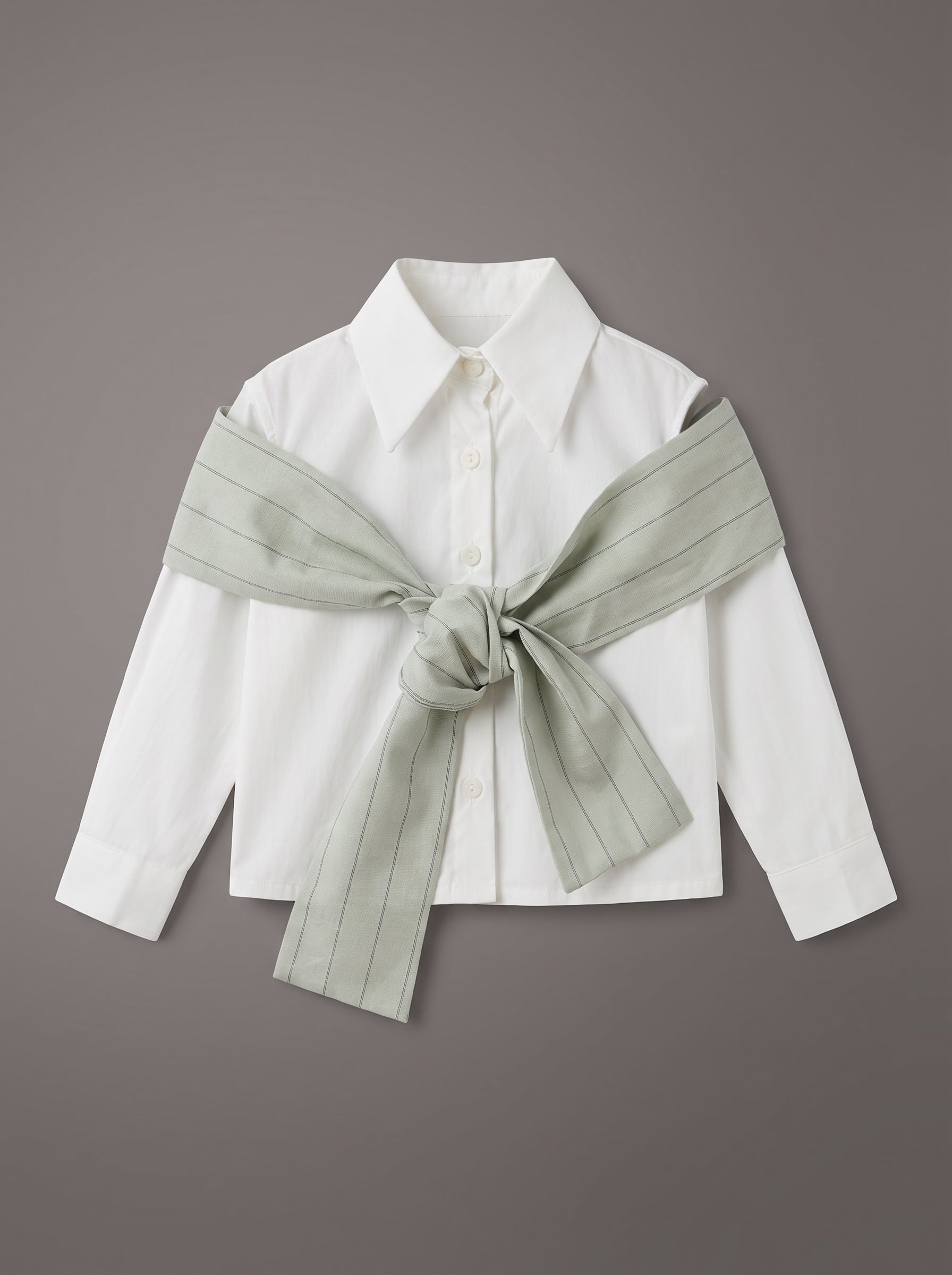 26SS1TY46T0628 White Grey Shirt