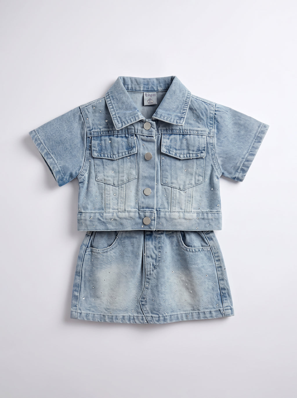 Girls Blue Denim Coordinated Matching Set