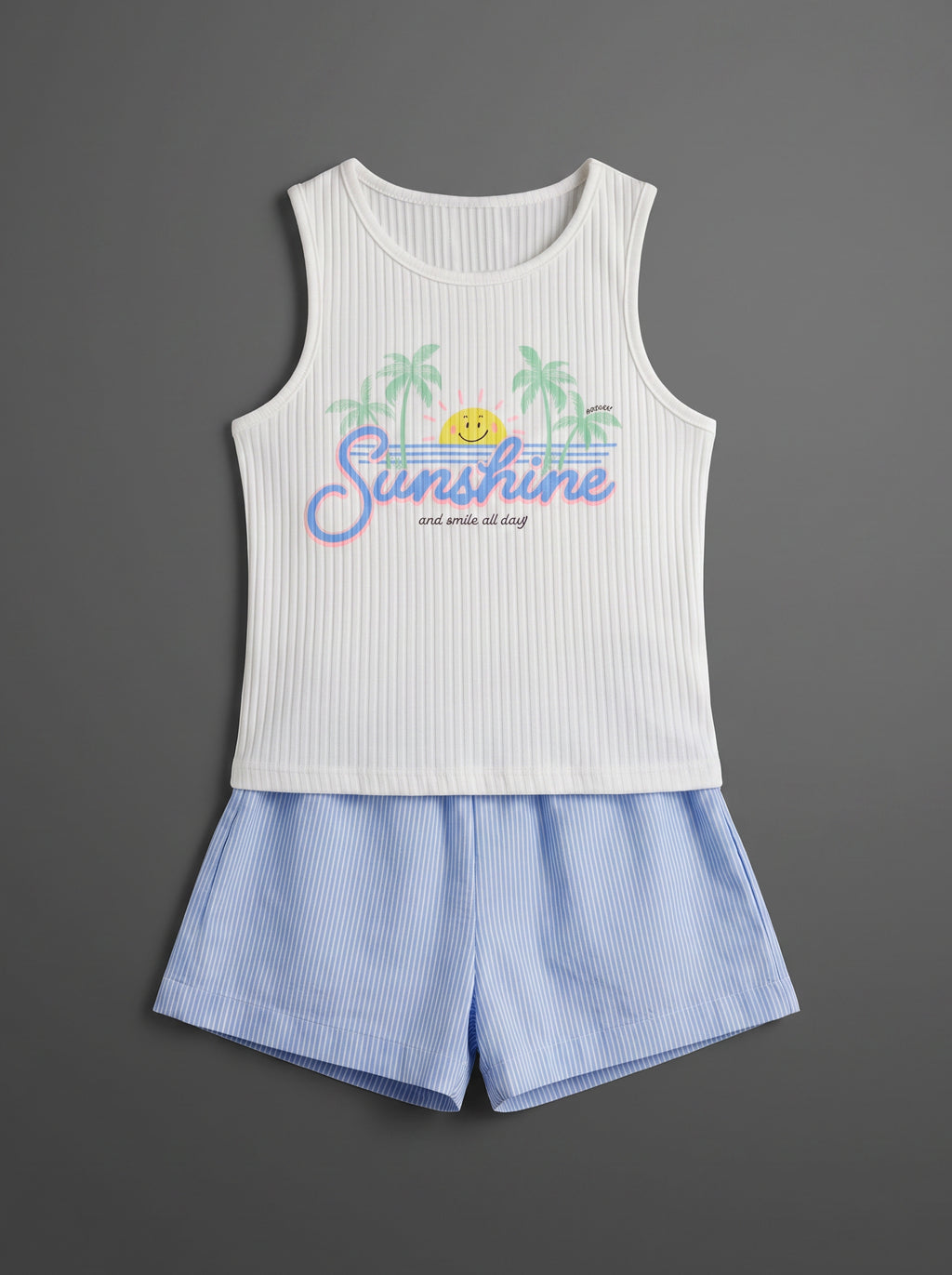 25FW0QB34542 WHITE Set: Blouse + Shorts