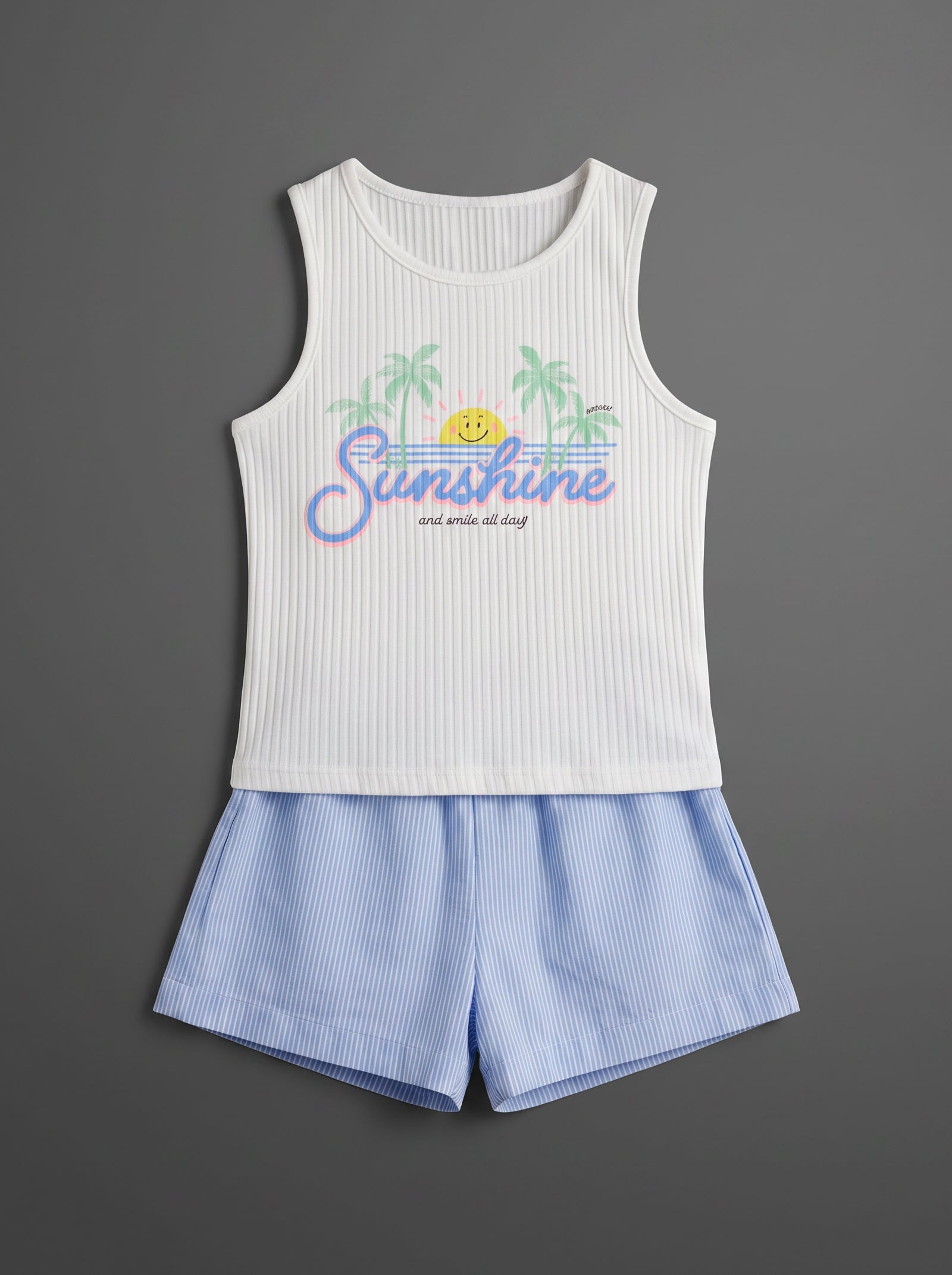 25FW0QB34542 WHITE Set: Blouse + Shorts