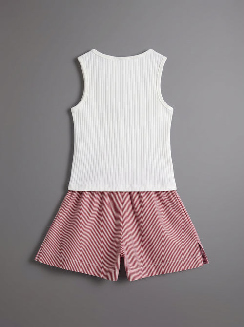 25FW0QB34542 OFF WHITE Set: Blouse + Shorts