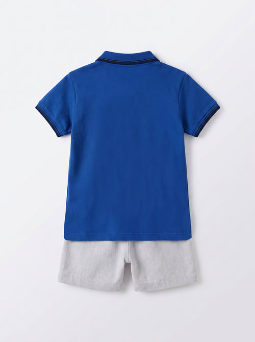 25FW0QB34508 DARK BLUE Set: Polo shirt + Shorts