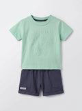 25FW0QB34459 LIGHT GREEN Set: T-Shirt + Shorts