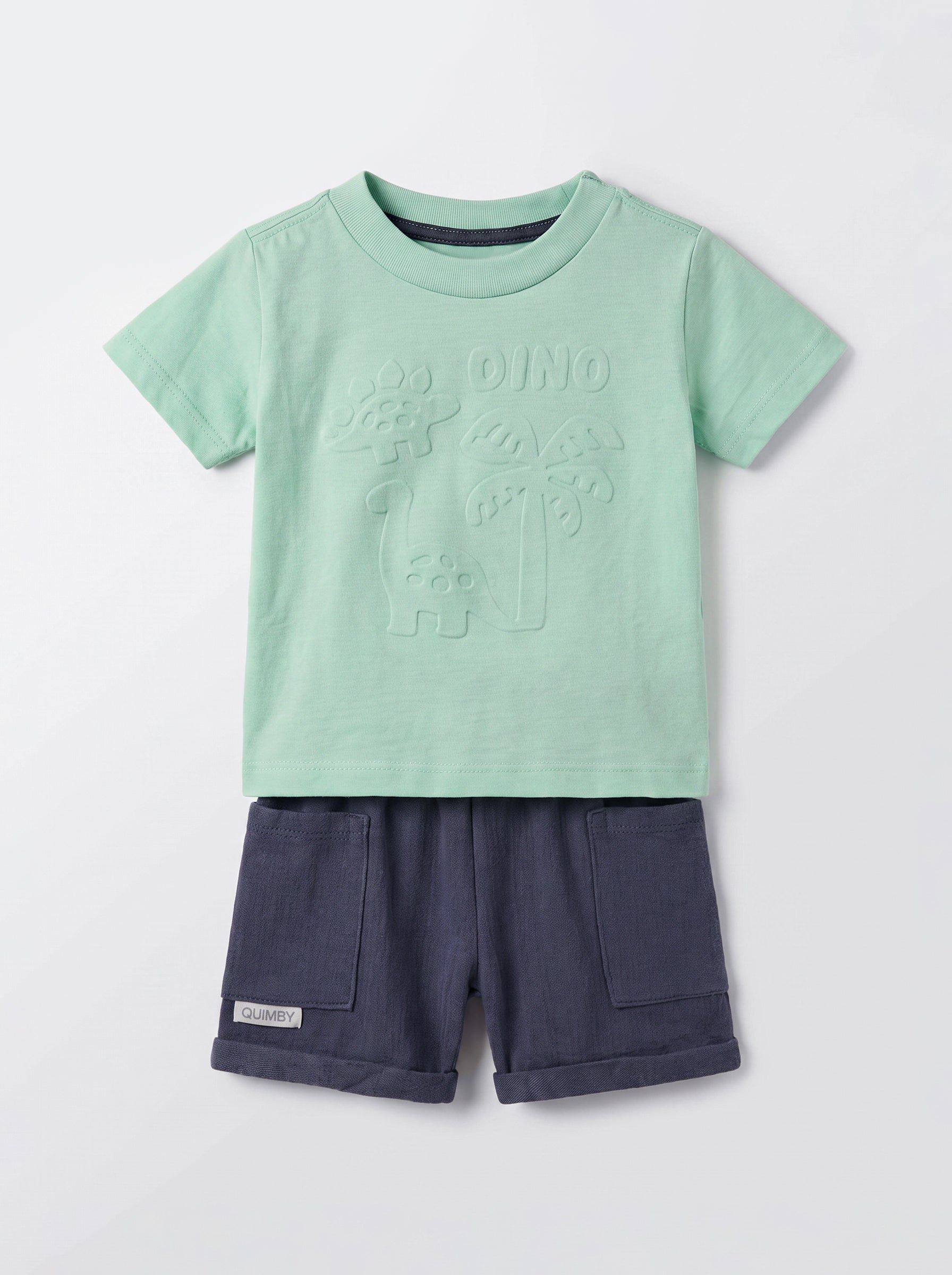25FW0QB34459 LIGHT GREEN Set: T-Shirt + Shorts