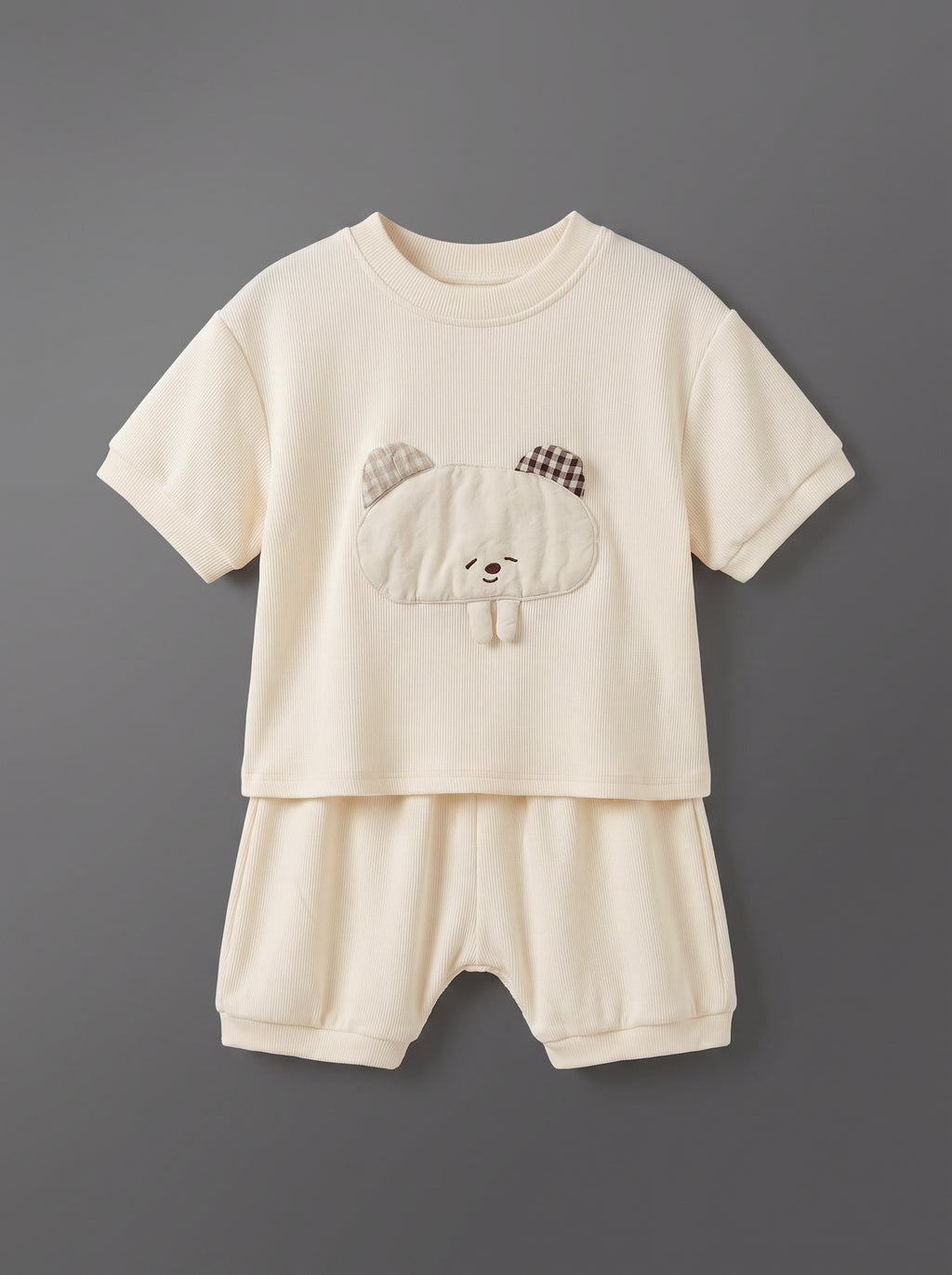 Boys Beige Coordinated Casual Two-Piece Set