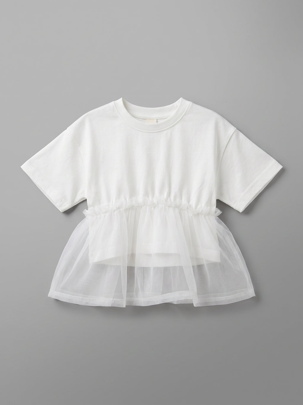 Girls White Short-Sleeve Feminine Summer Top