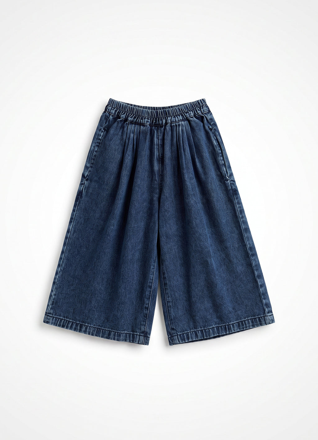 Girls Blue Denim Relaxed-Fit Pull-On Pants