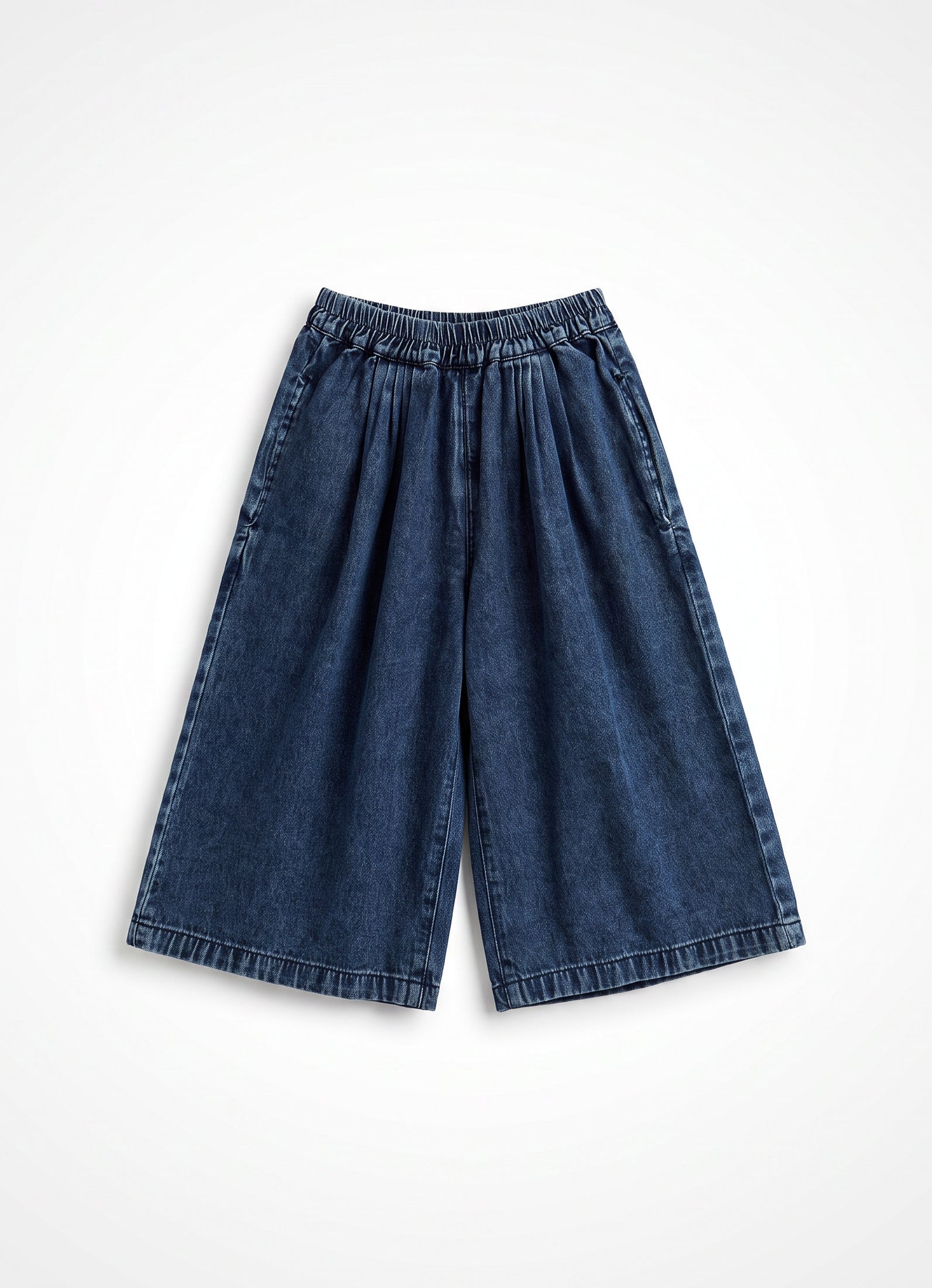Girls Blue Denim Relaxed-Fit Pull-On Pants