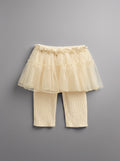 Baby Girl Beige Relaxed-Fit Elastic-Waist Casual Trousers