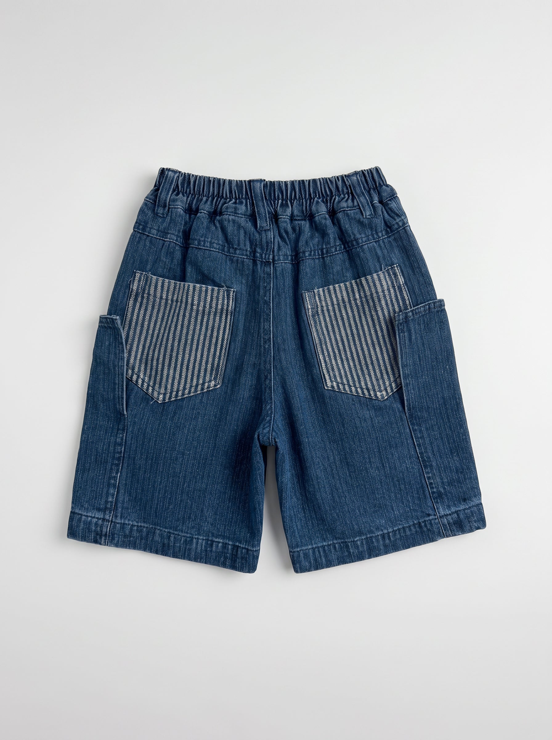 Girls Blue Denim Casual Pull-On Shorts