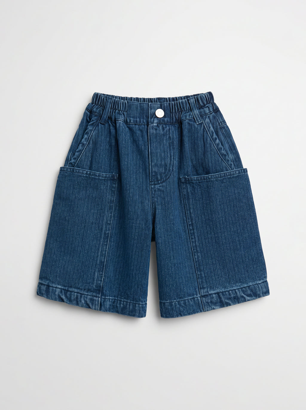 Girls Blue Denim Casual Pull-On Shorts