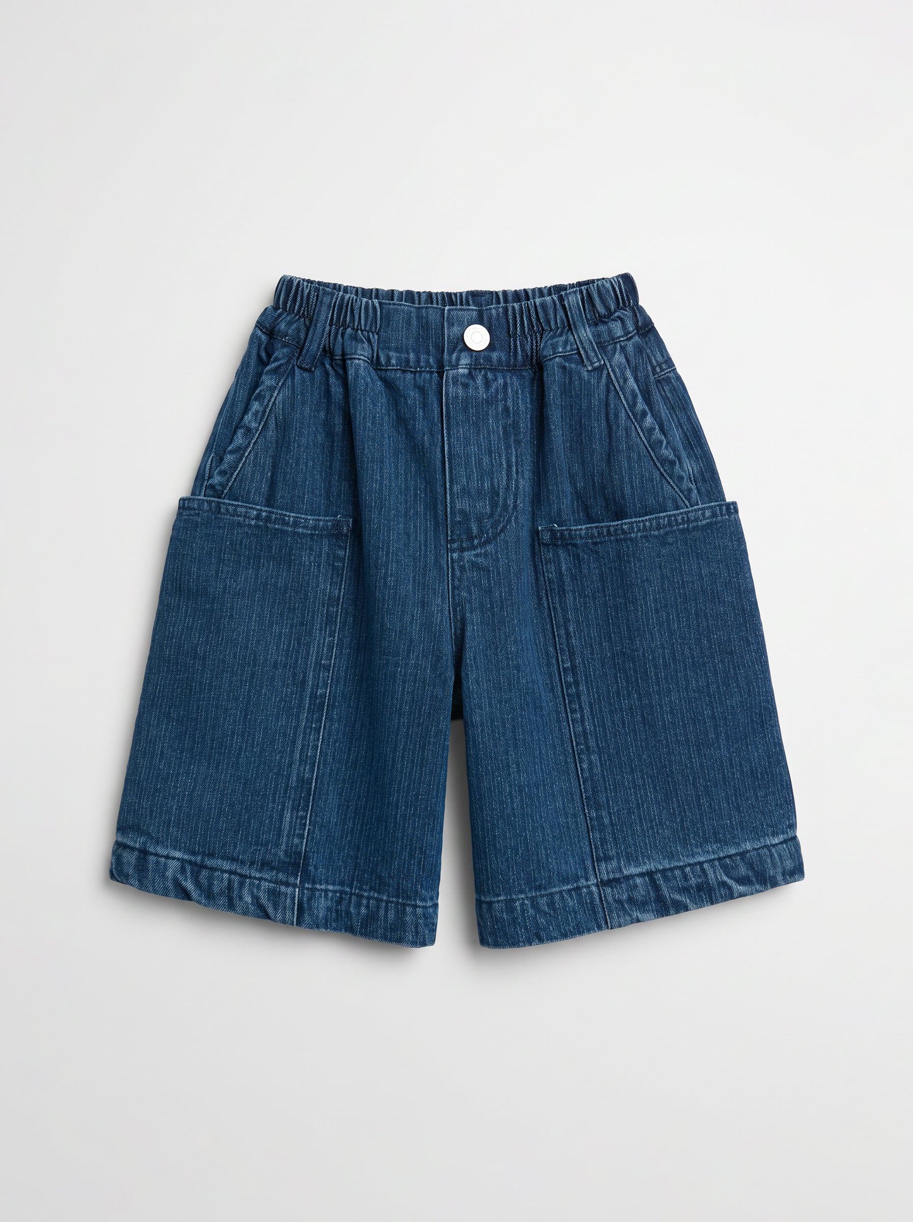 Girls Blue Denim Casual Pull-On Shorts
