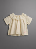 Baby Girl Beige Short-Sleeve Relaxed Casual Top