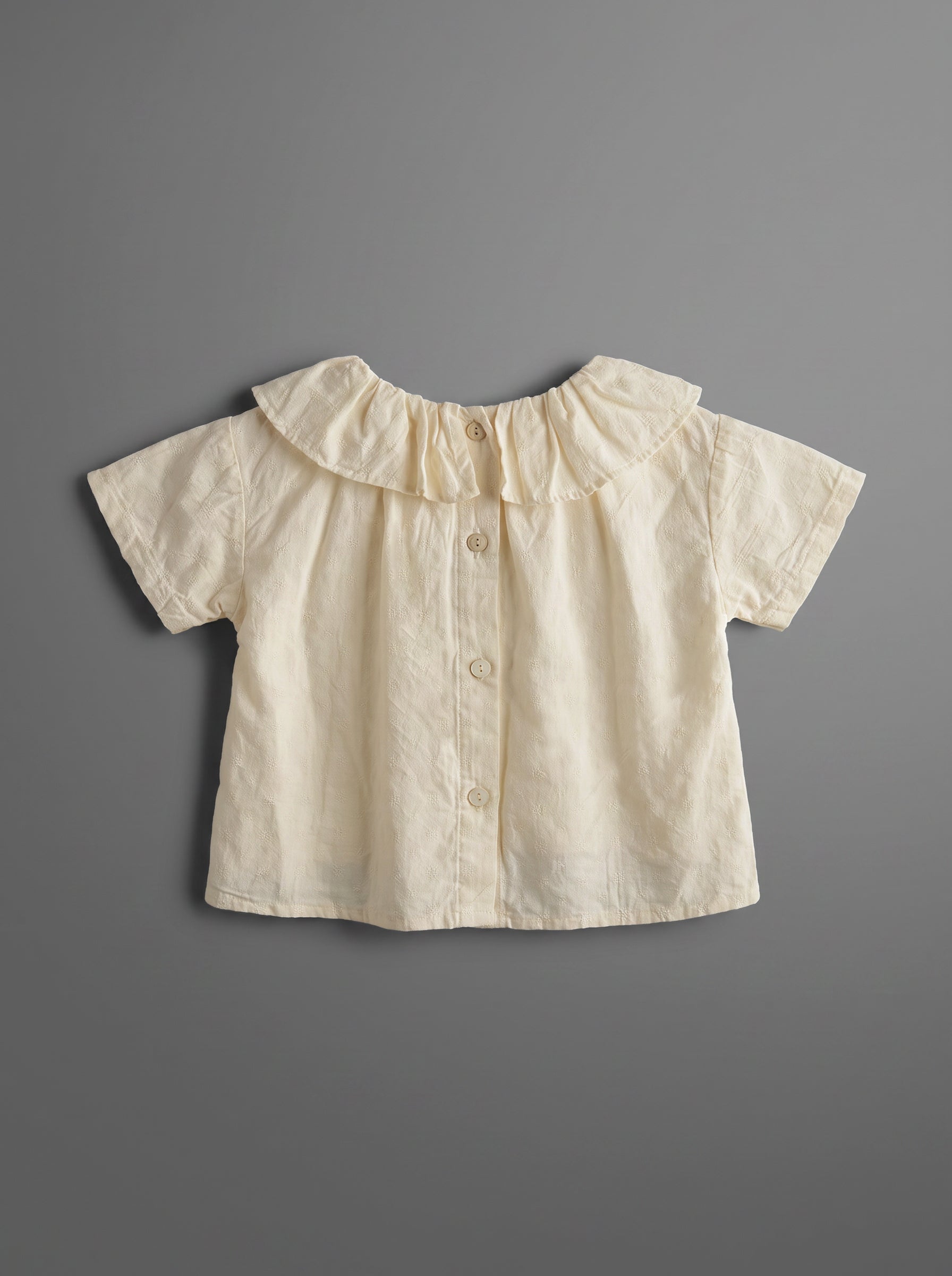 Baby Girl Beige Short-Sleeve Relaxed Casual Top