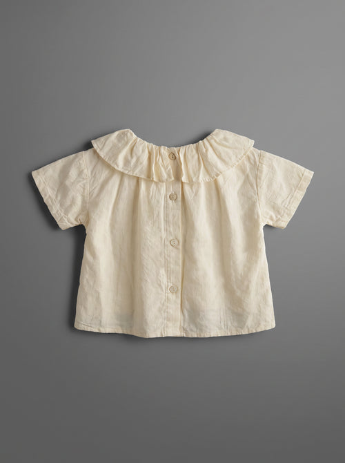 Baby Girl Beige Short-Sleeve Relaxed Casual Top
