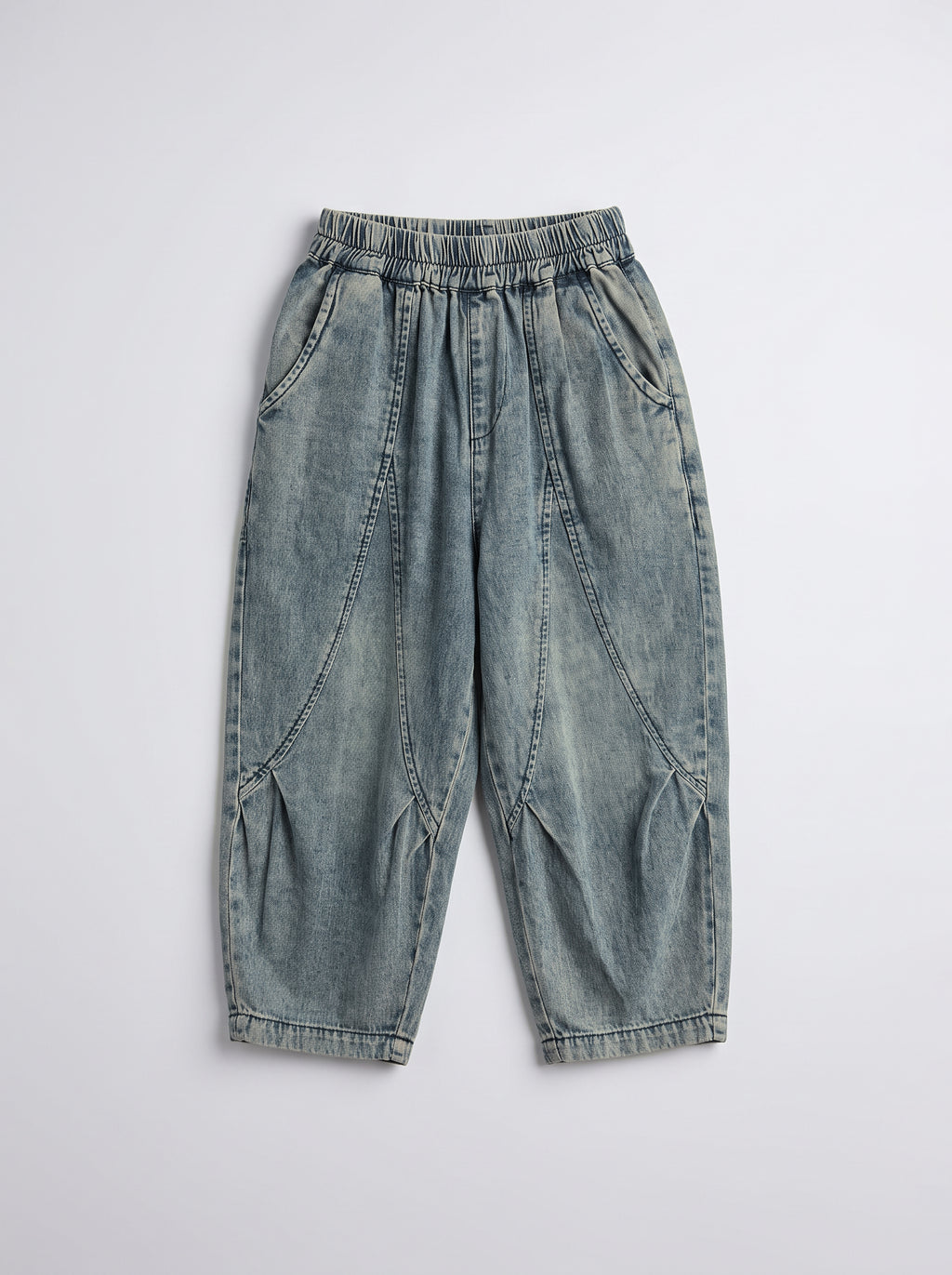 Boys Blue Denim Relaxed-Fit Pull-On Pants