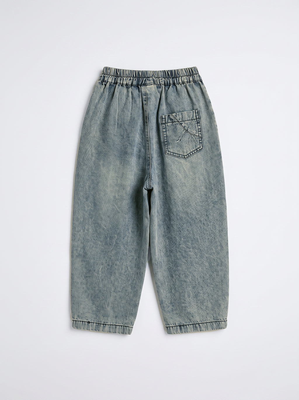 Boys Blue Denim Relaxed-Fit Pull-On Pants