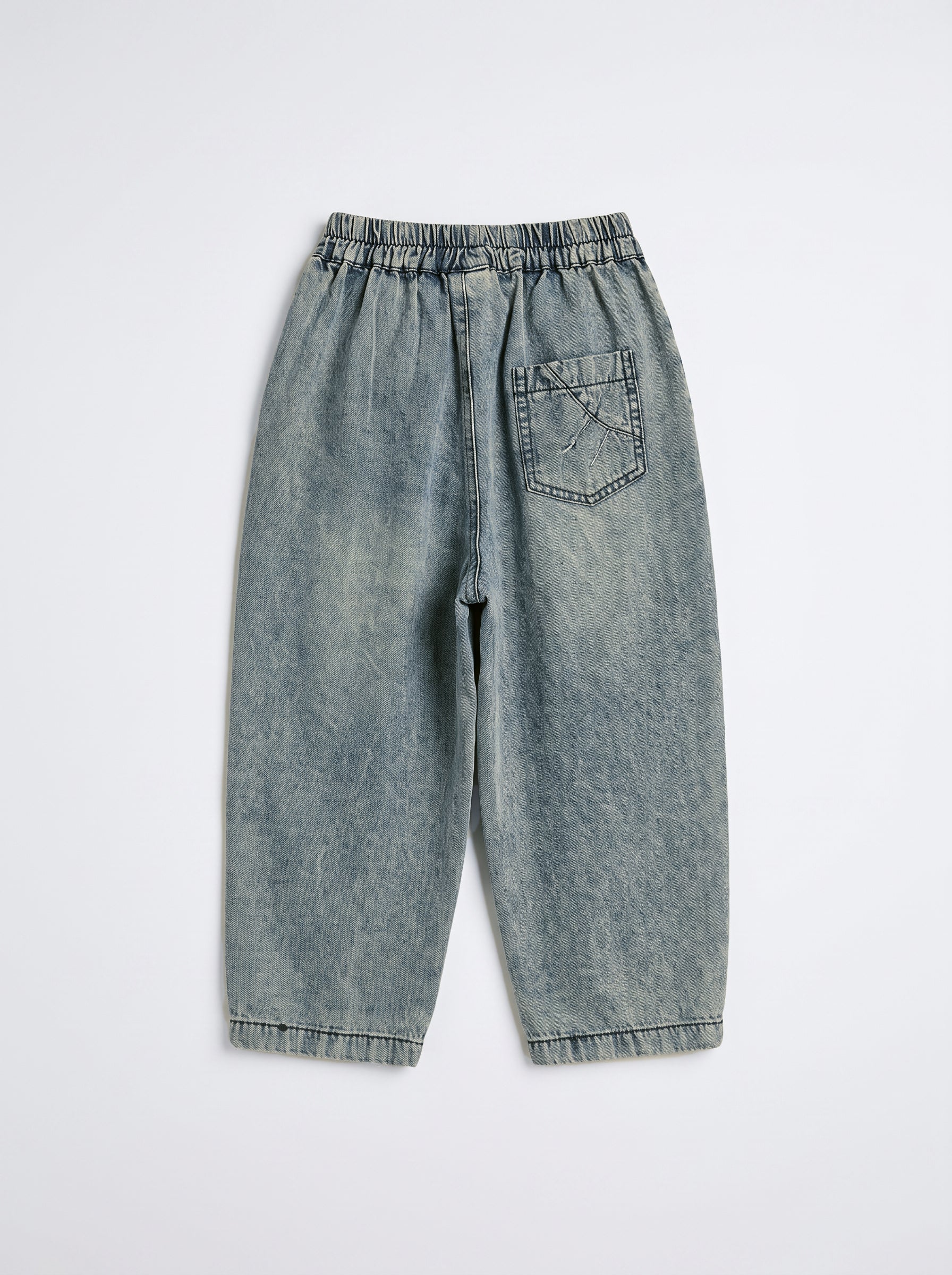 Boys Blue Denim Relaxed-Fit Pull-On Pants