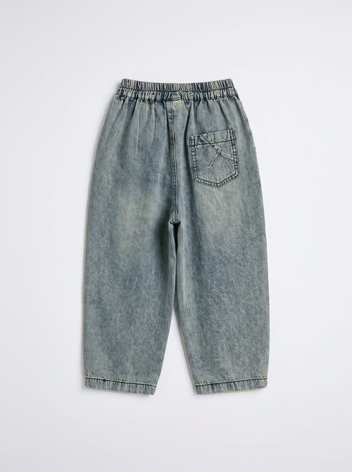 Boys Blue Denim Relaxed-Fit Pull-On Pants