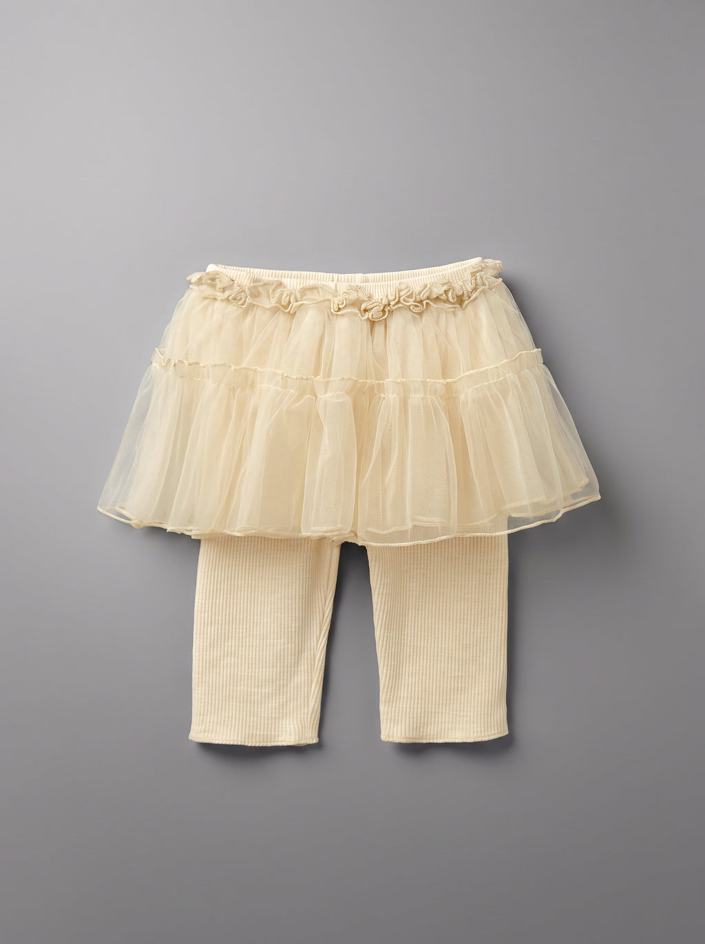 Baby Girl Beige Relaxed-Fit Elastic-Waist Casual Trousers