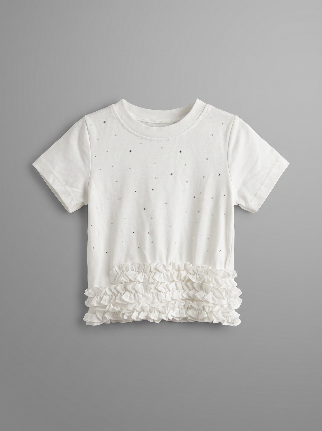 Girls White Short-Sleeve Classic Everyday Top