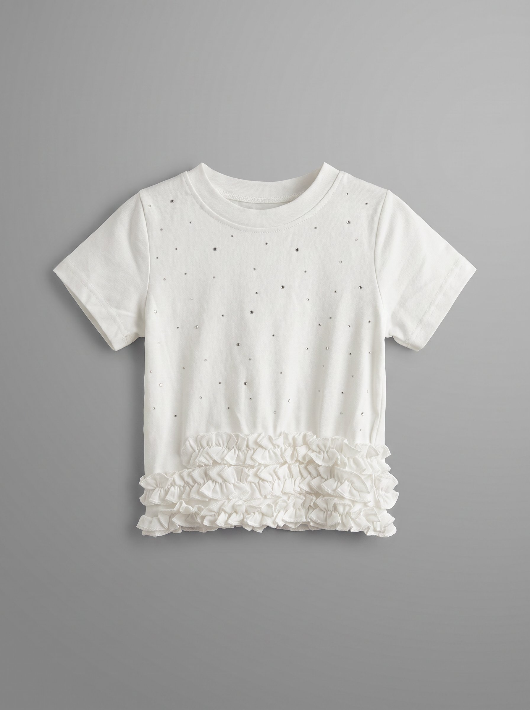 Girls White Short-Sleeve Classic Everyday Top