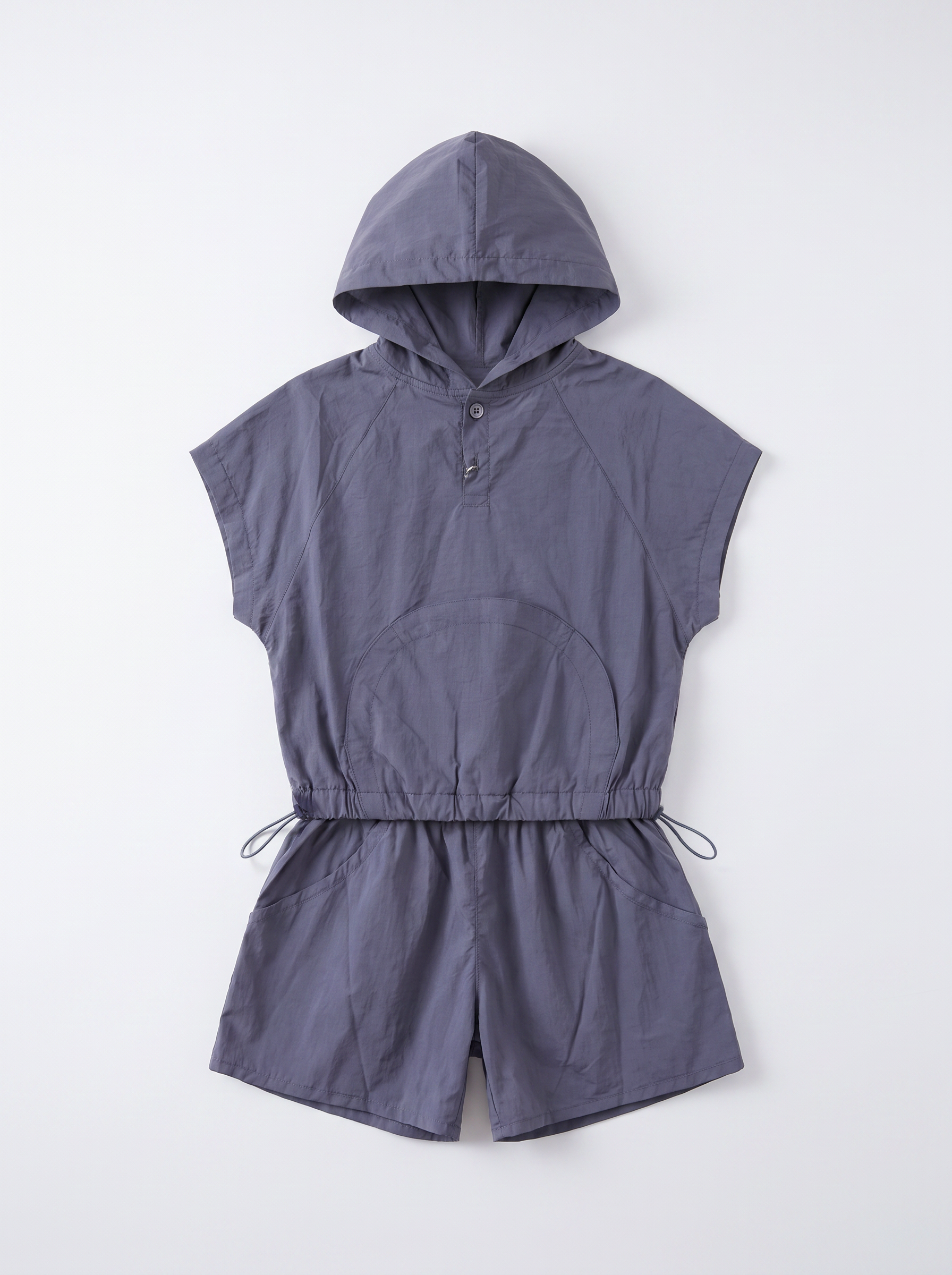 Boys Gray Coordinated Shirt and Shorts Matching Set
