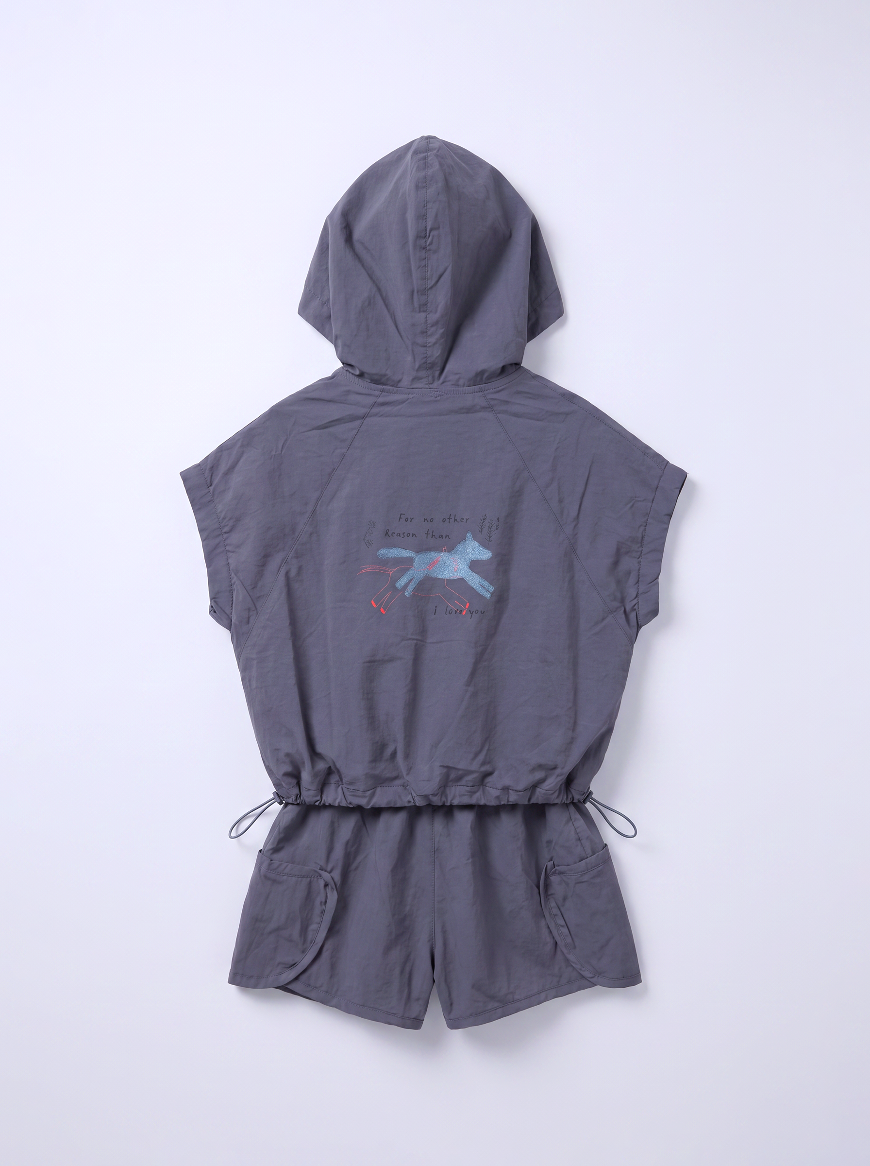 Boys Gray Coordinated Shirt and Shorts Matching Set