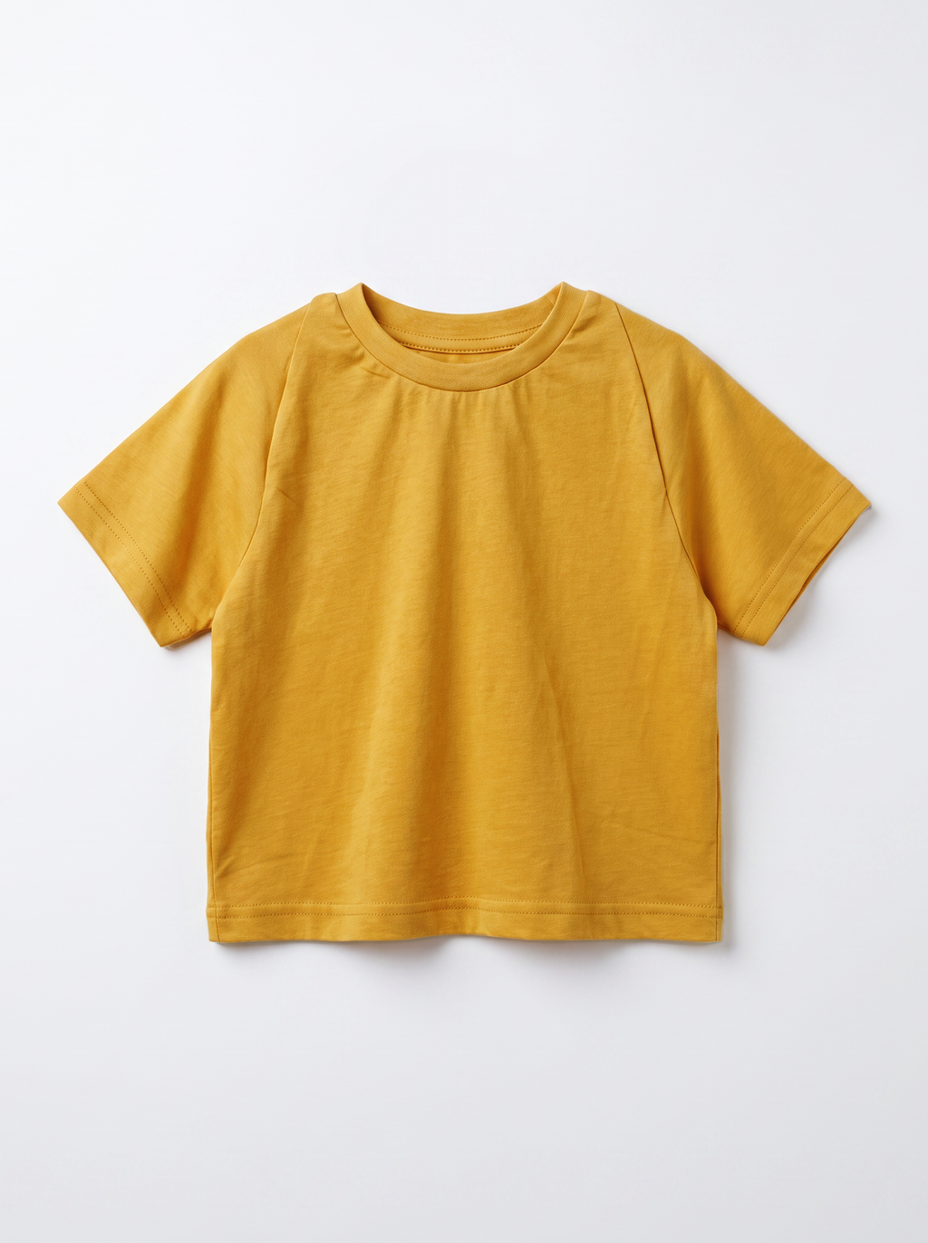Kids Yellow Classic Crew-Neck Cotton T-Shirt
